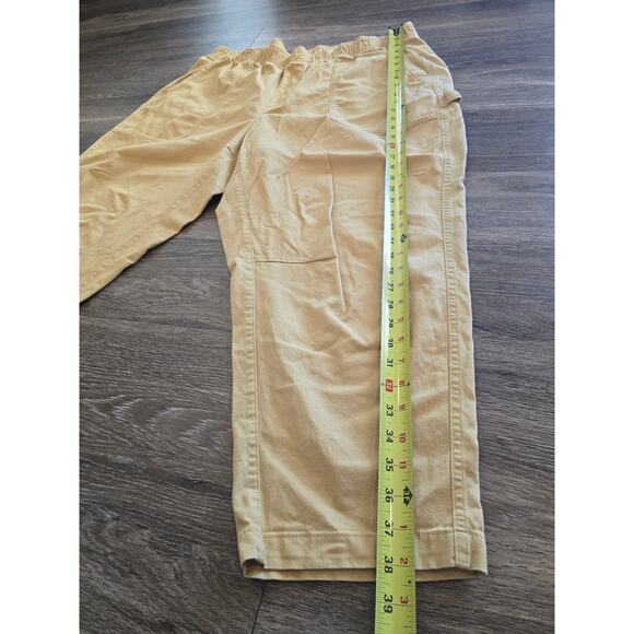 Old Navy 2X Yellow Pull-On Pants Comfort Waistband Utility Cropped Cotton Curvy - Picture 4 of 9